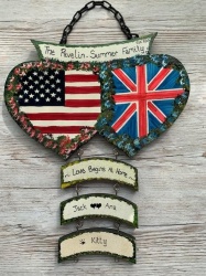 Double Heart Wall Plaque USA/UK  ( Price excludes hangers)
